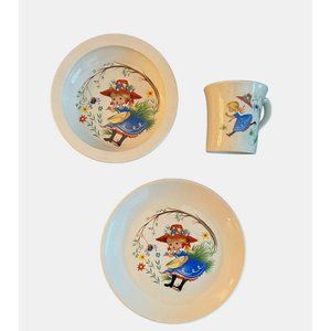 Vtg Old Foley James Kent 3pc Children's Set Baa Baa Black Sheep  Miss M England